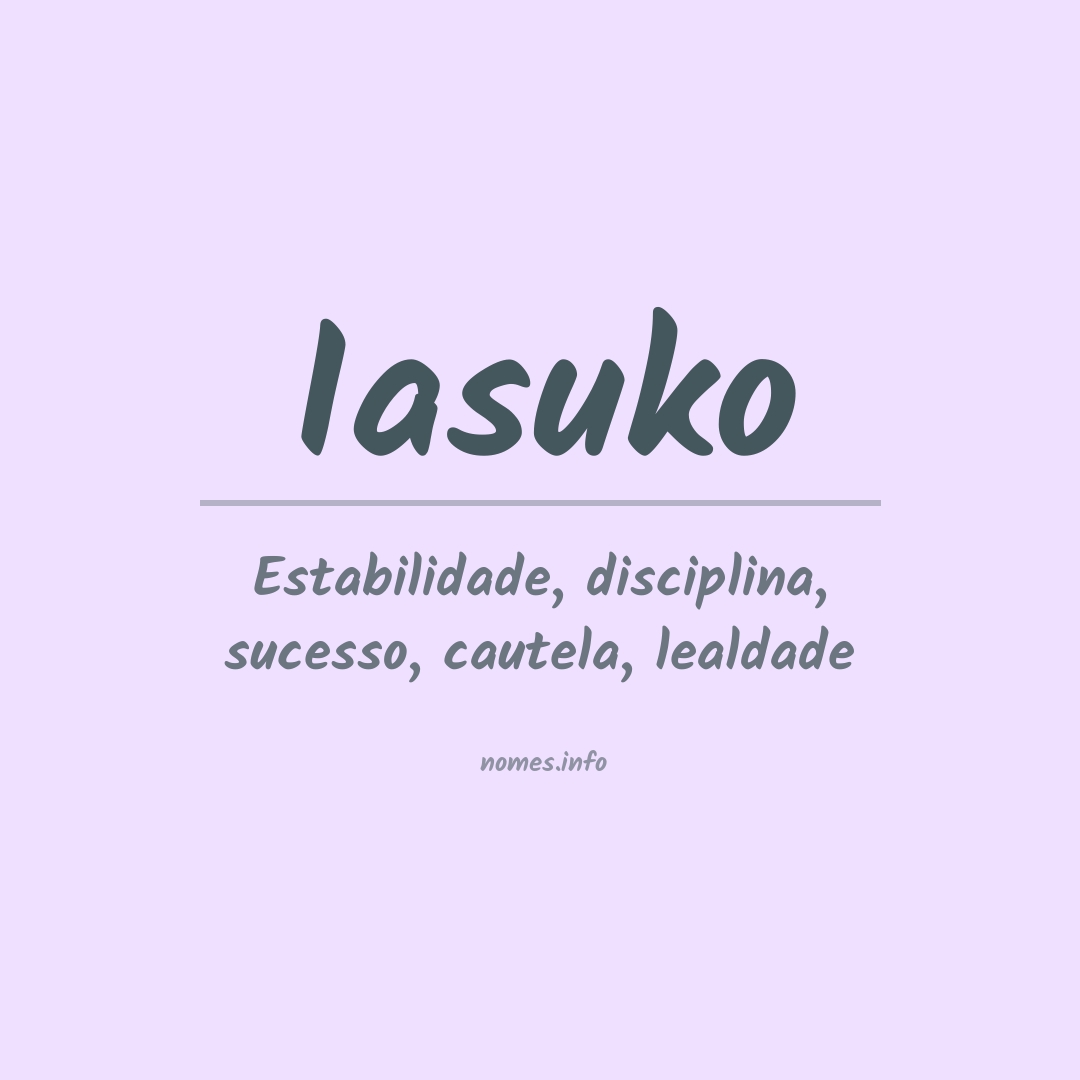 Significado do nome Iasuko