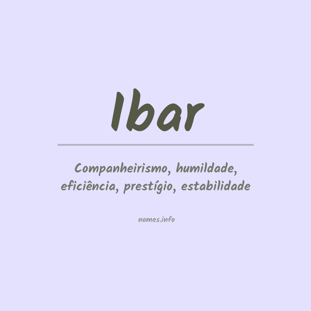 Significado do nome Ibar
