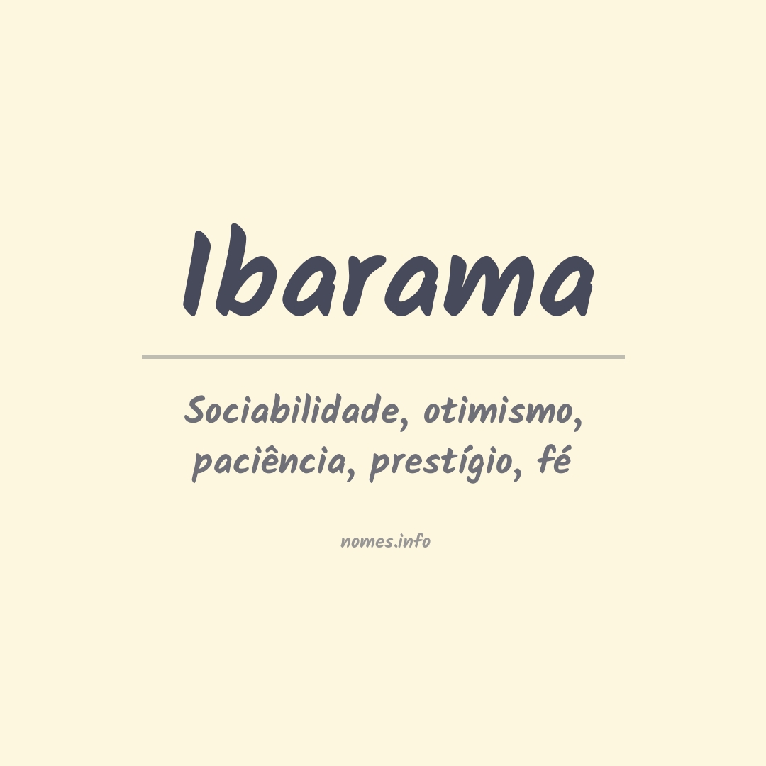 Significado do nome Ibarama