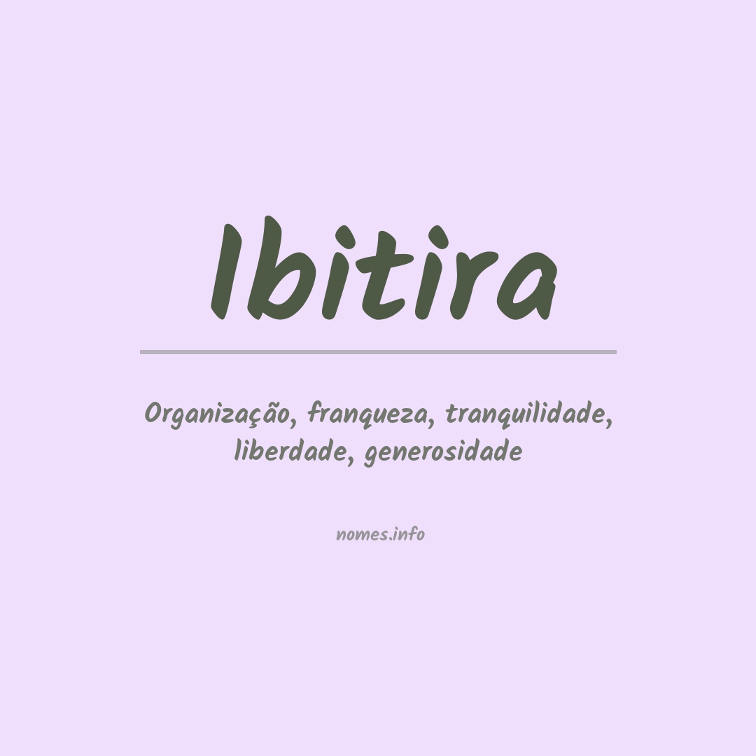 Significado do nome Ibitira