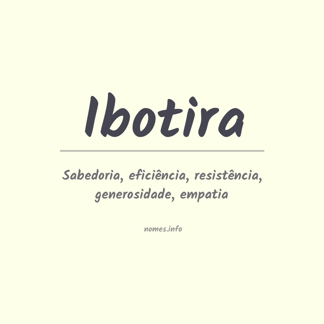 Significado do nome Ibotira