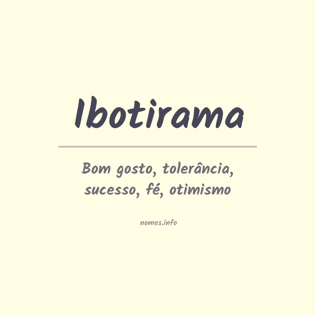 Significado do nome Ibotirama
