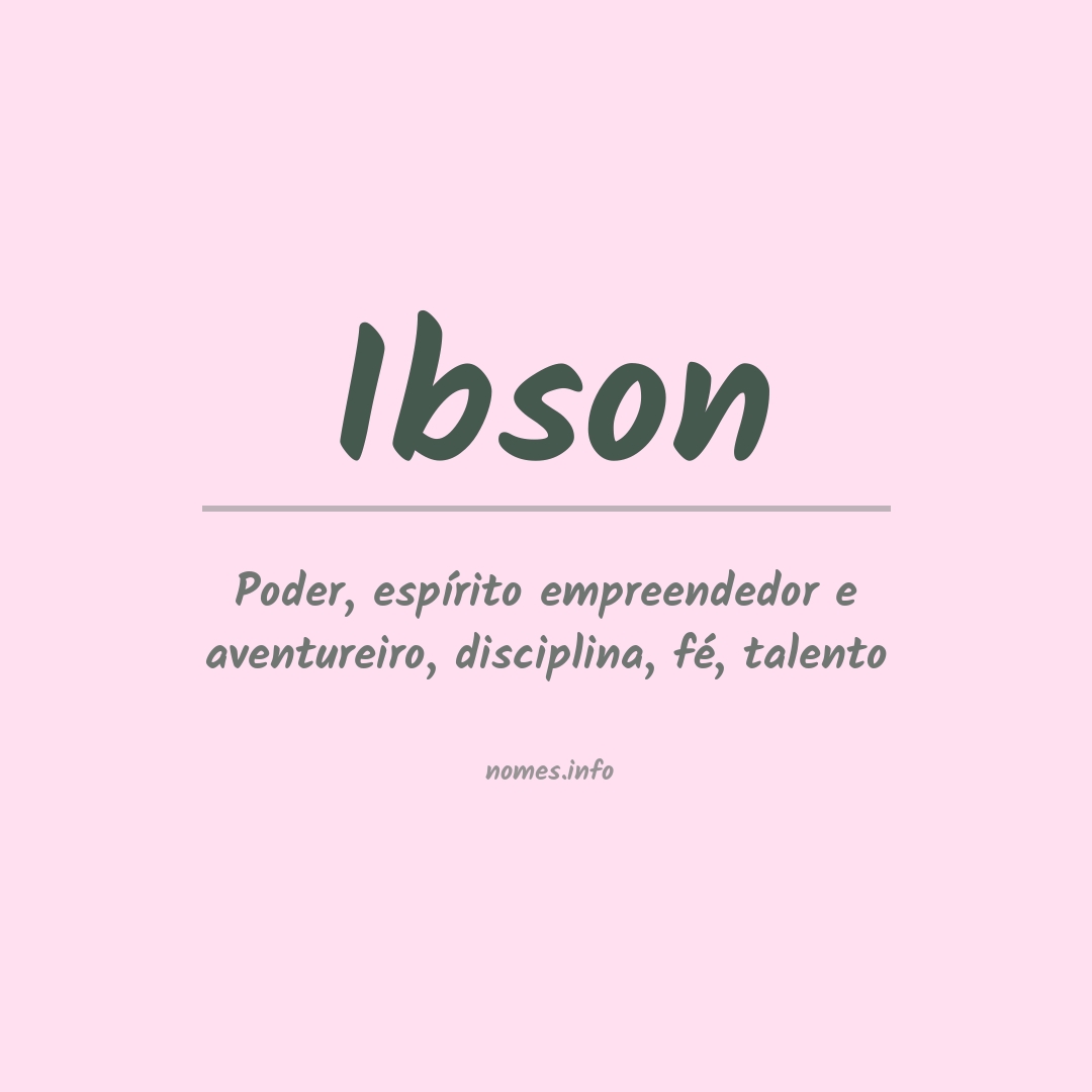 Significado do nome Ibson