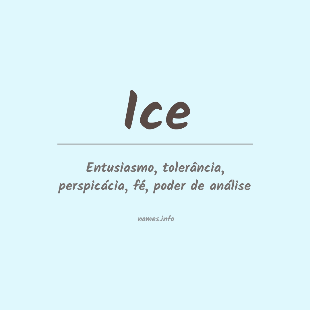 Significado do nome Ice