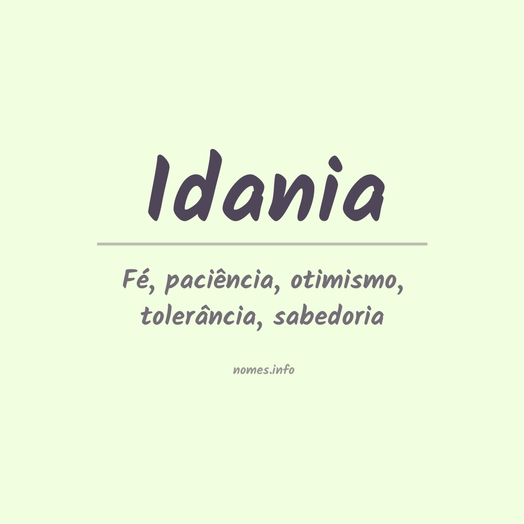 Significado do nome Idania