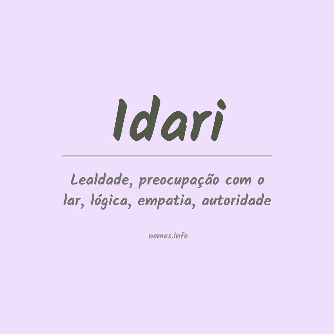 Significado do nome Idari
