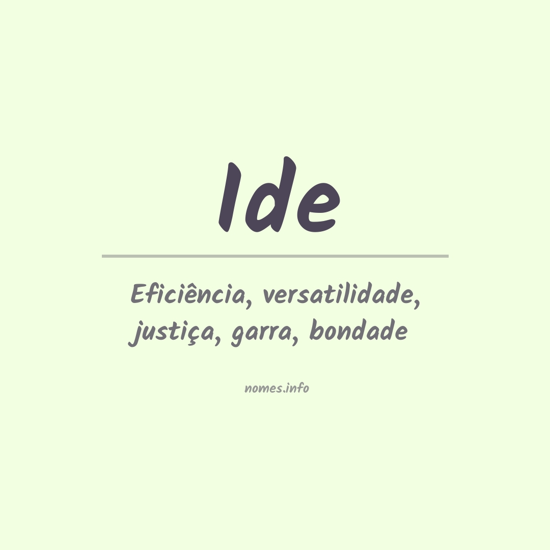 Significado do nome Ide