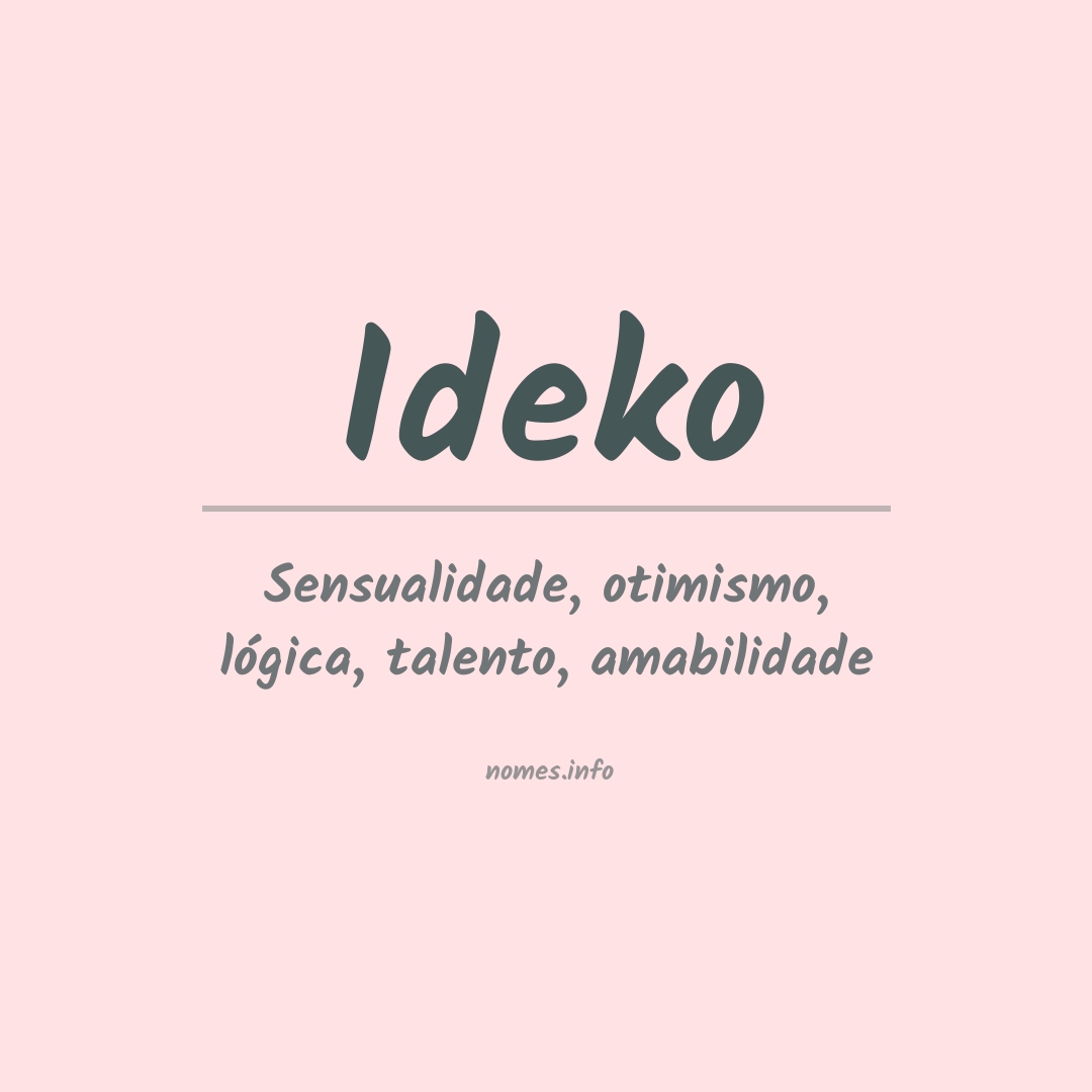 Significado do nome Ideko