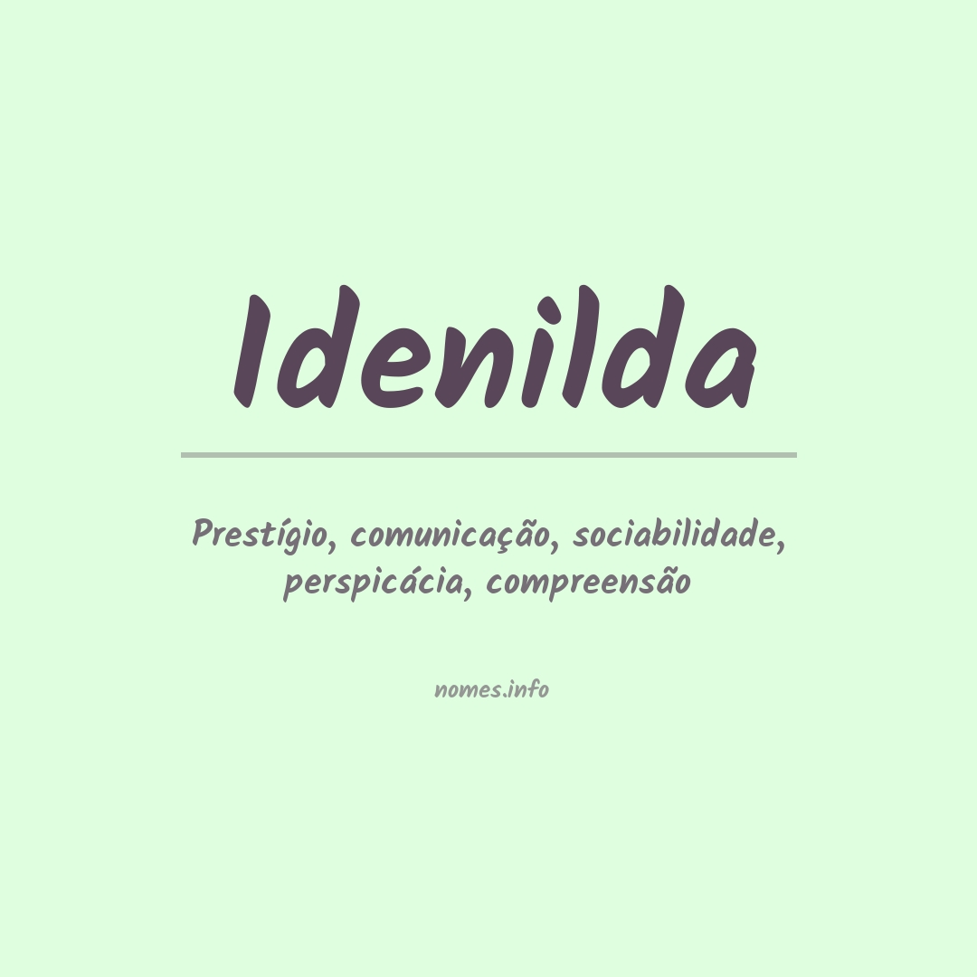 Significado do nome Idenilda