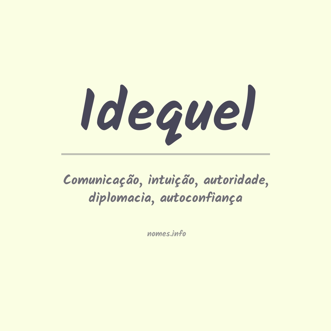 Significado do nome Idequel