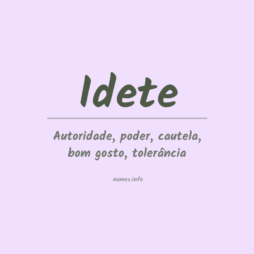 Significado do nome Idete