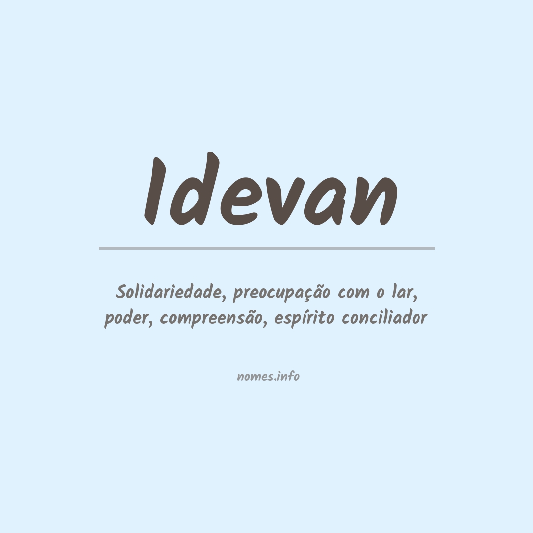 Significado do nome Idevan