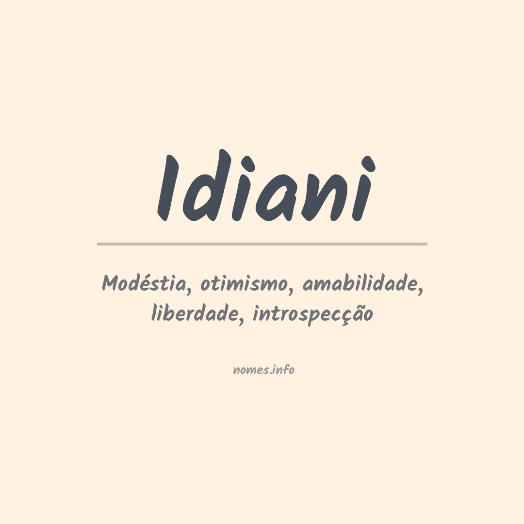 Significado do nome Idiani