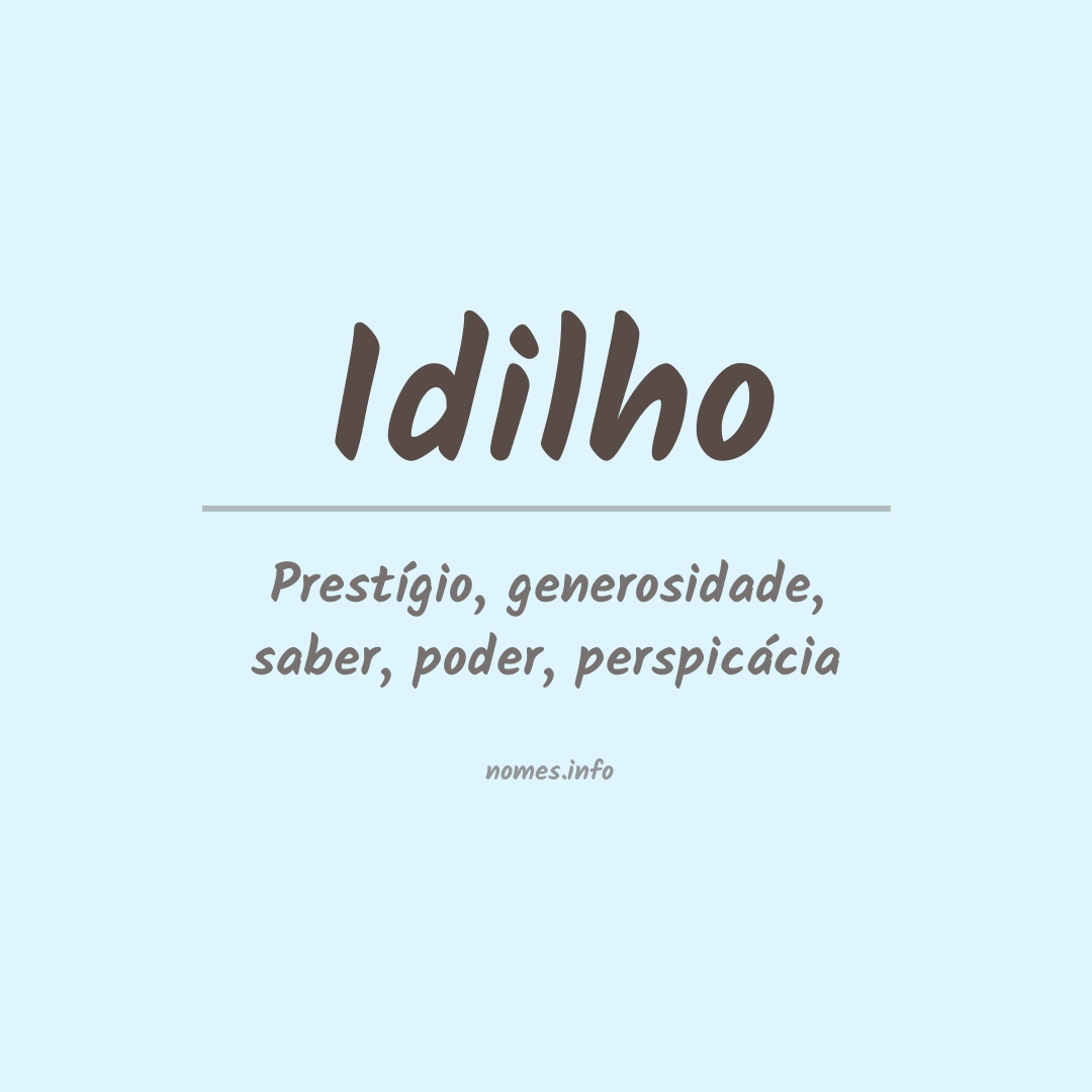 Significado do nome Idilho