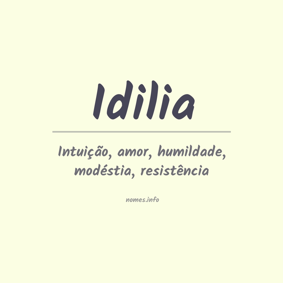 Significado do nome Idilia