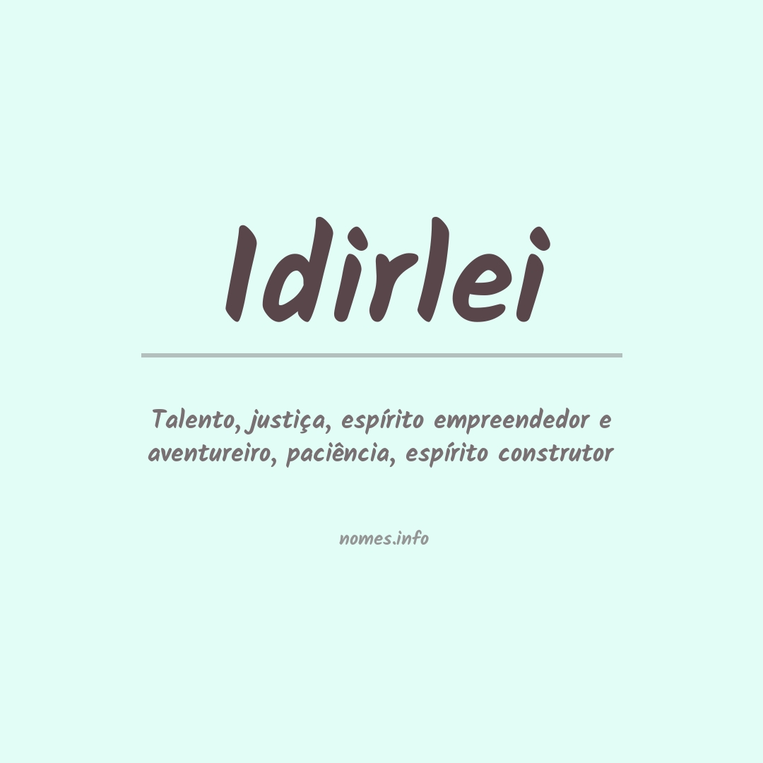 Significado do nome Idirlei