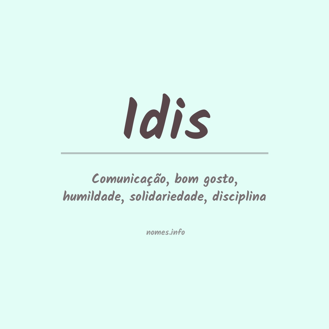 Significado do nome Idis