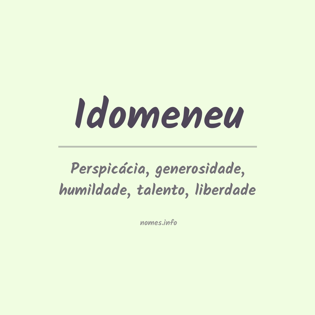 Significado do nome Idomeneu