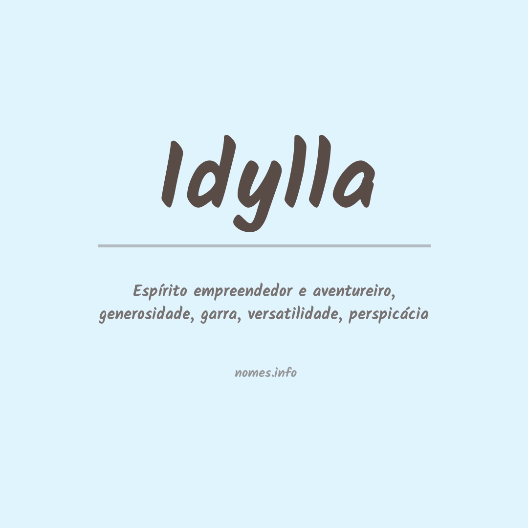 Significado do nome Idylla