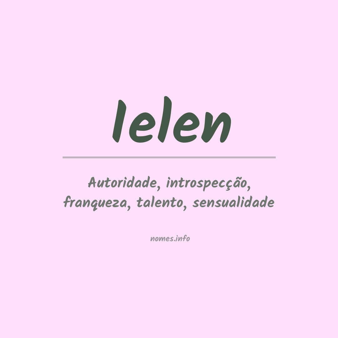 Significado do nome Ielen