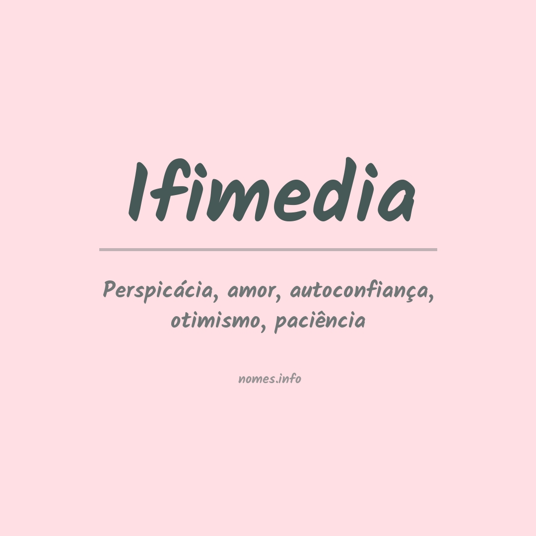 Significado do nome Ifimedia