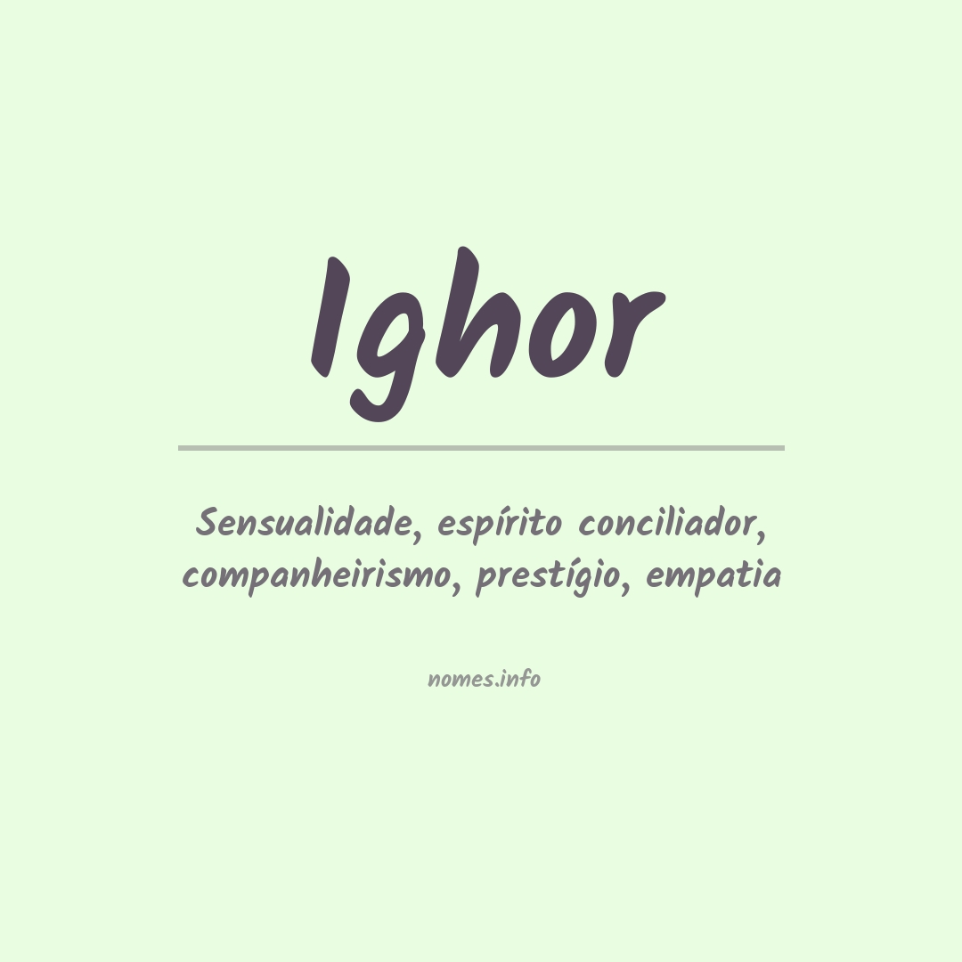 Significado do nome Ighor