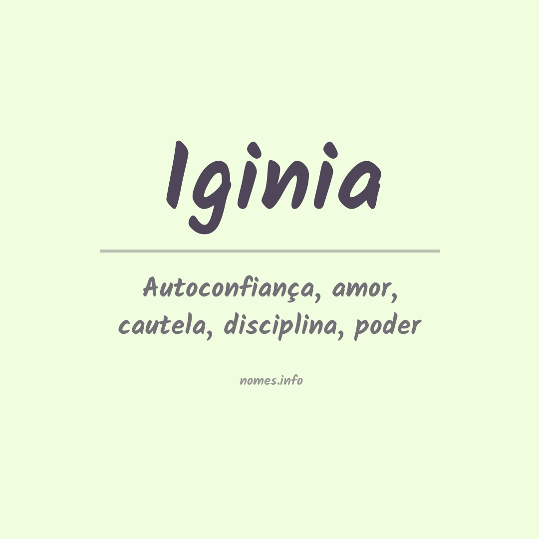 Significado do nome Iginia