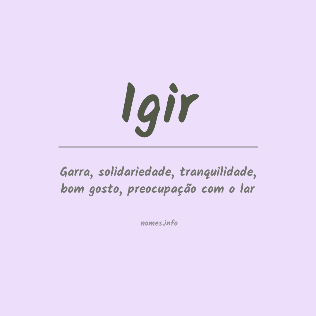 Significado do nome Igir