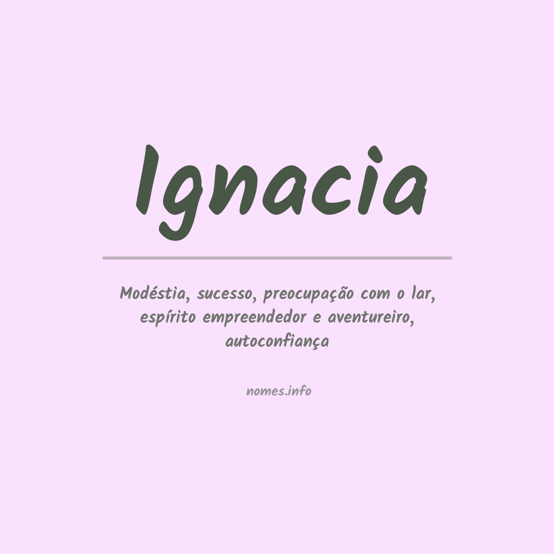 Significado do nome Ignacia