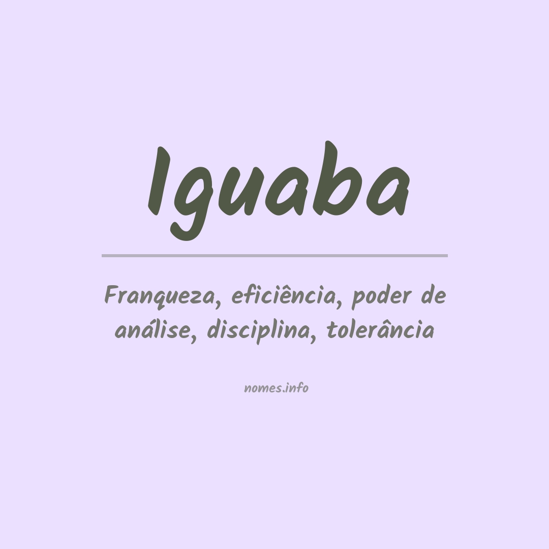 Significado do nome Iguaba