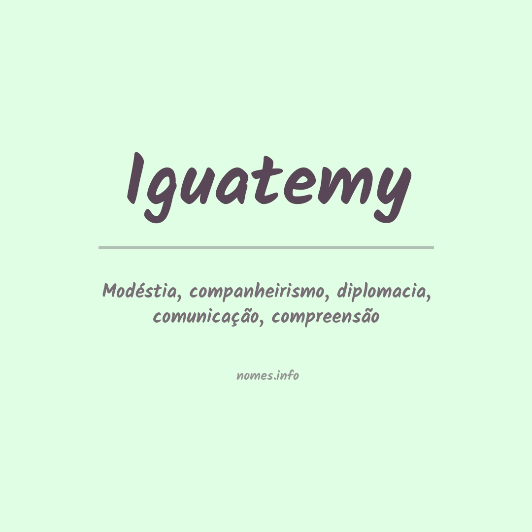Significado do nome Iguatemy