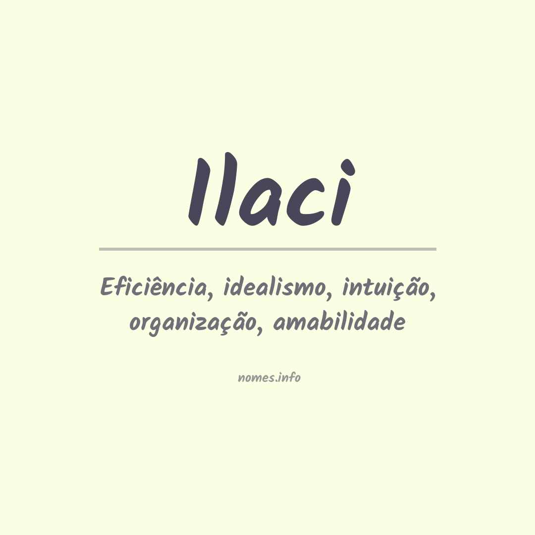 Significado do nome Ilaci