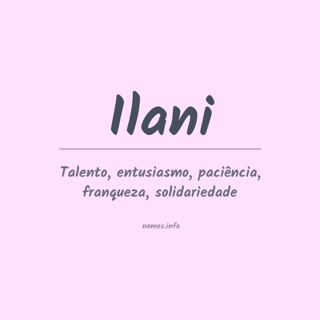 Significado do nome Ilani