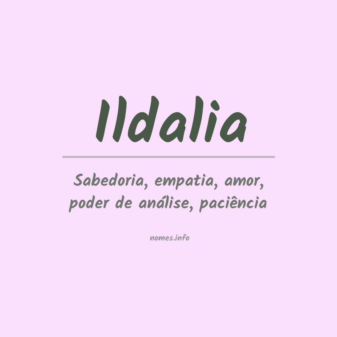 Significado do nome Ildalia