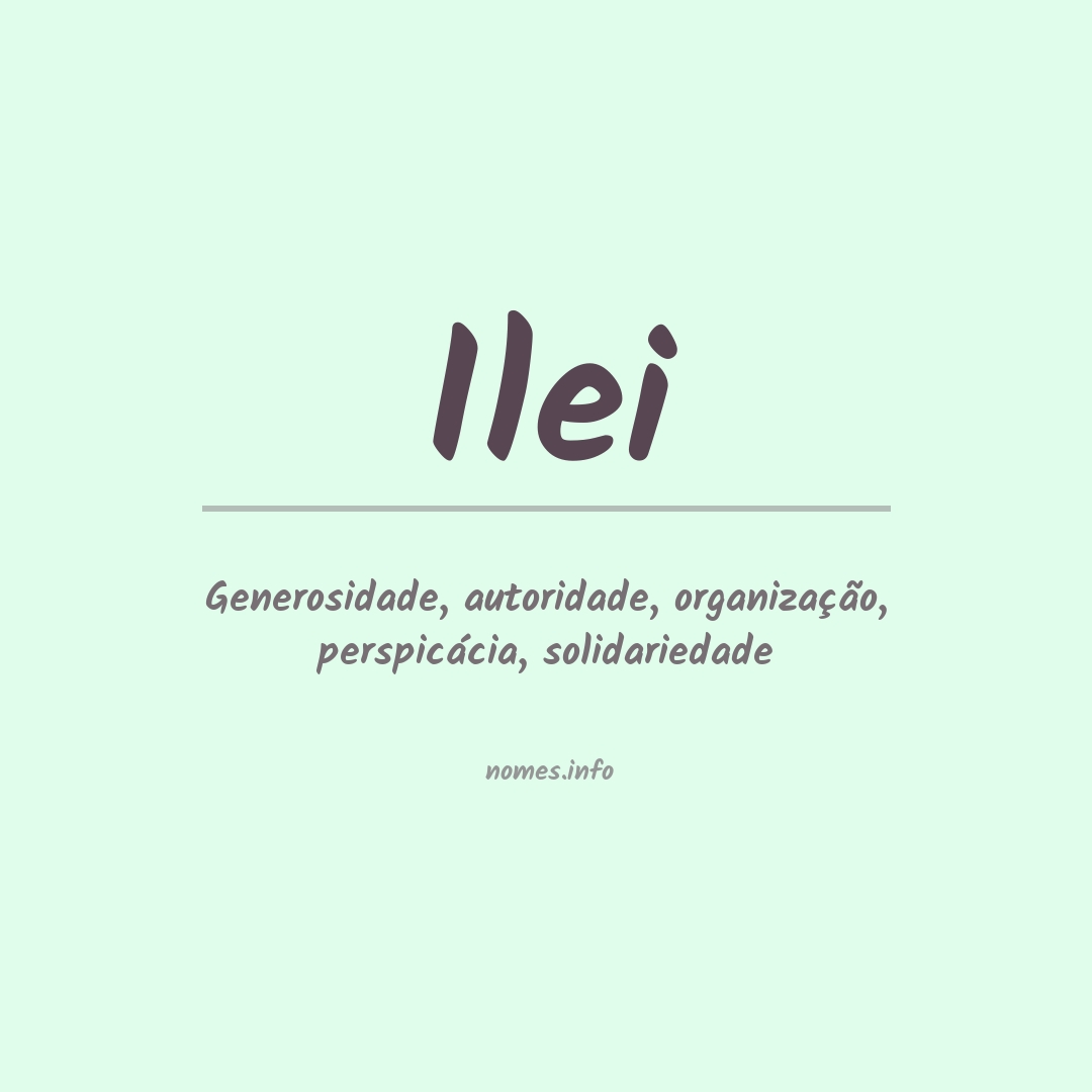 Significado do nome Ilei