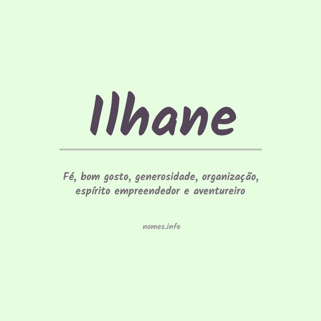 Significado do nome Ilhane