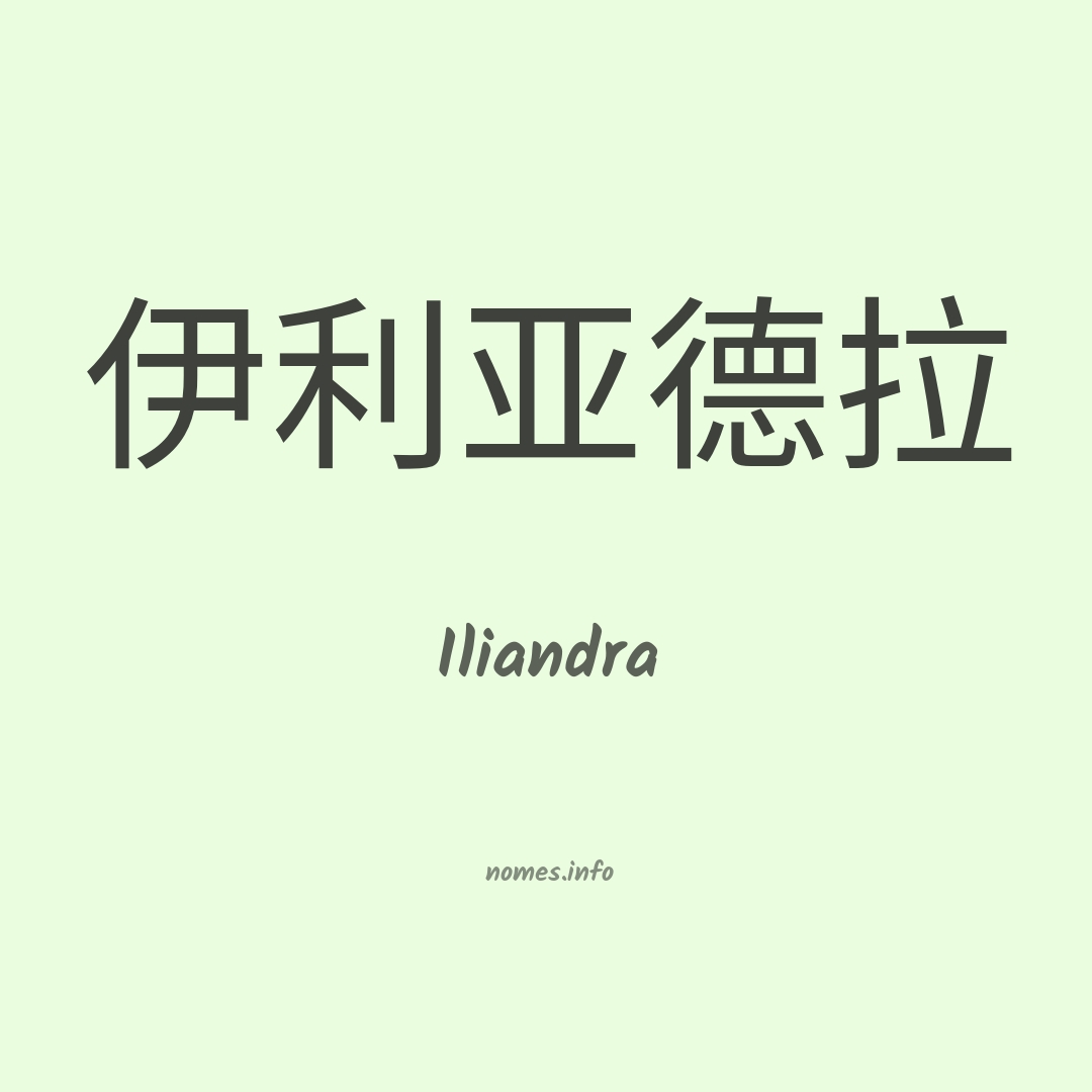 Iliandra em chinês