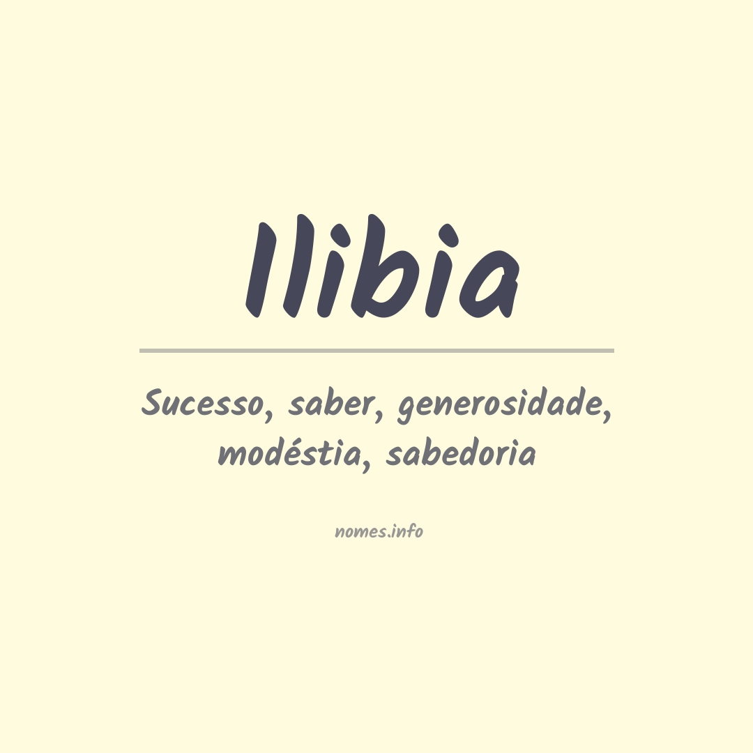 Significado do nome Ilibia