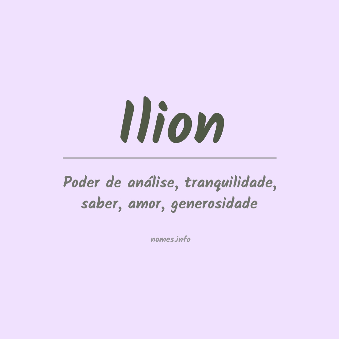 Significado do nome Ilion