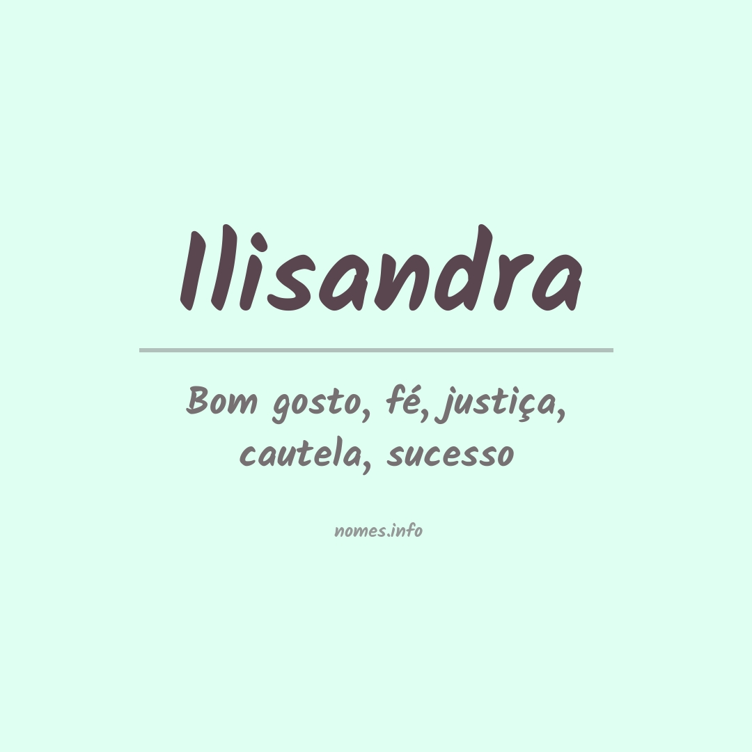 Significado do nome Ilisandra