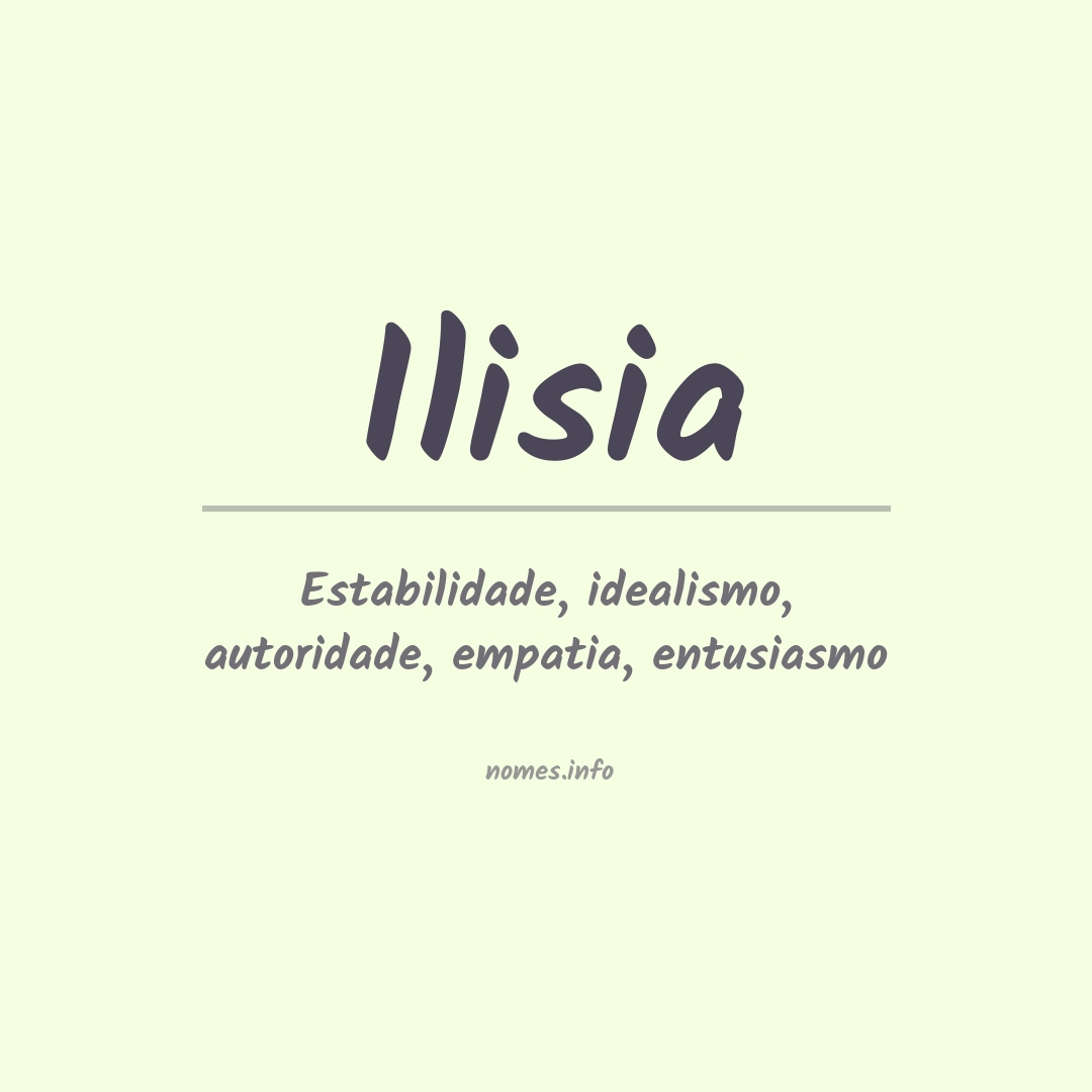 Significado do nome Ilisia