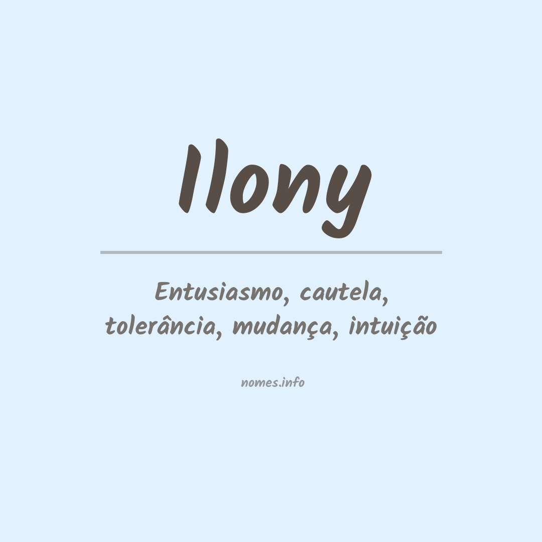 Significado do nome Ilony