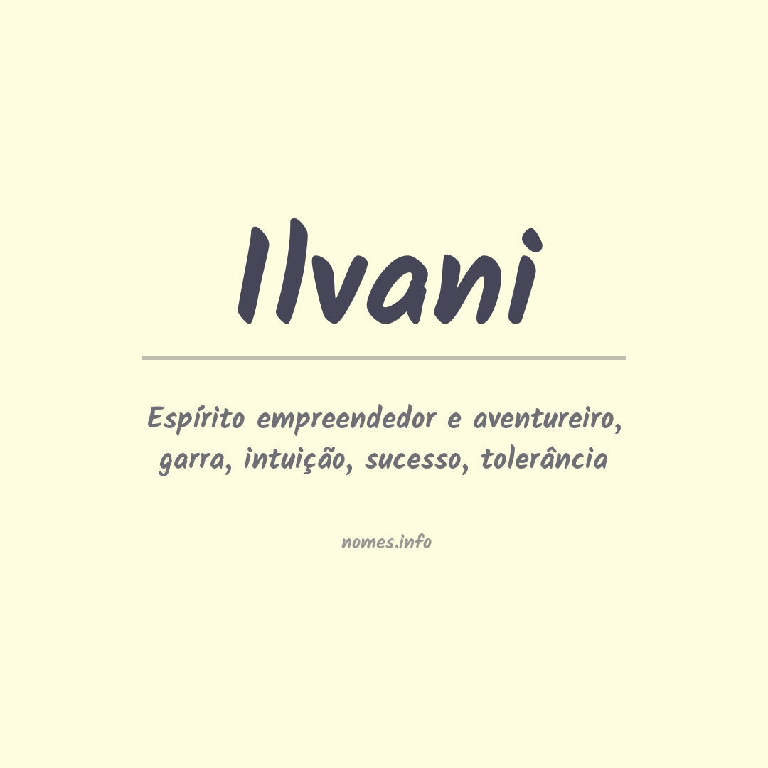 Significado do nome Ilvani