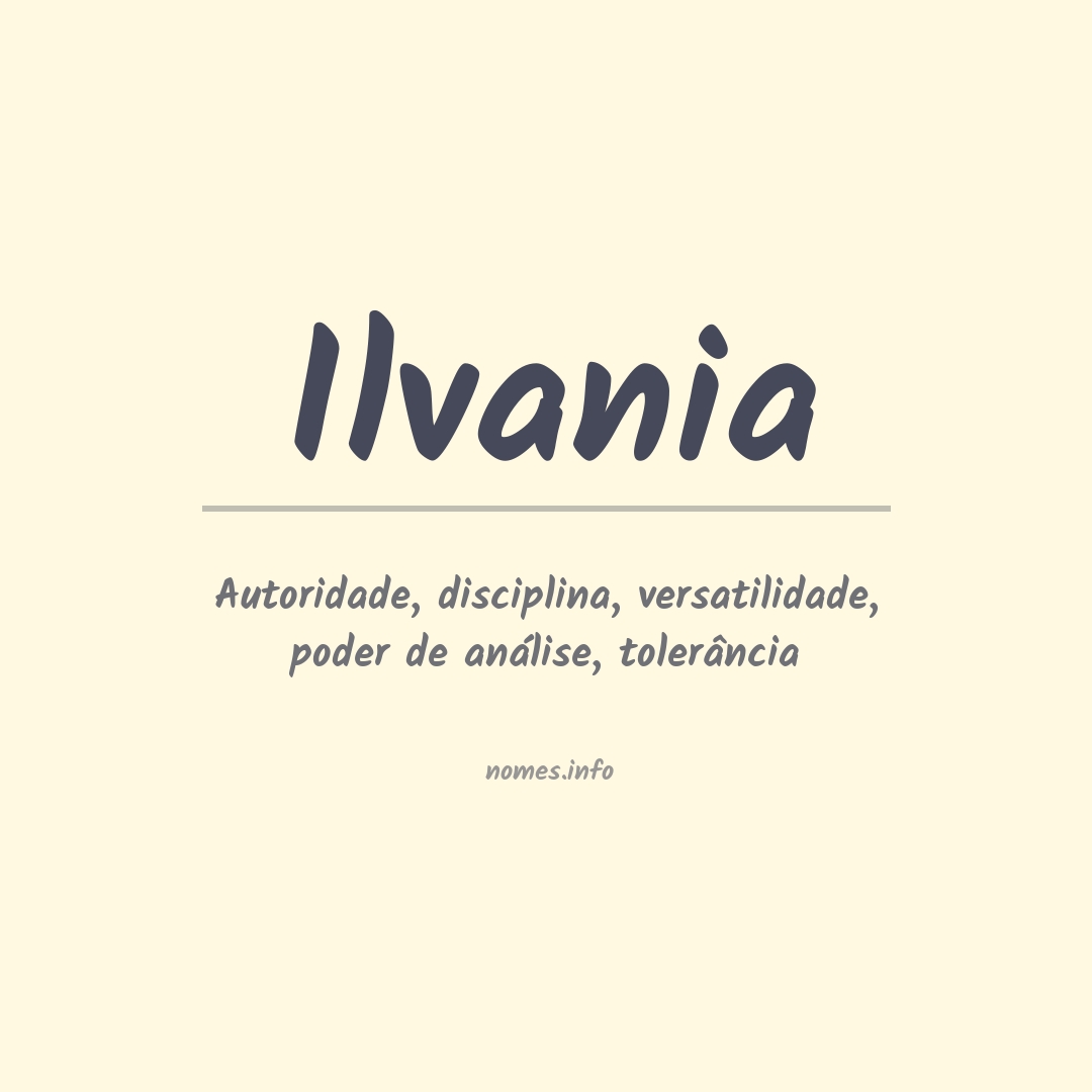 Significado do nome Ilvania