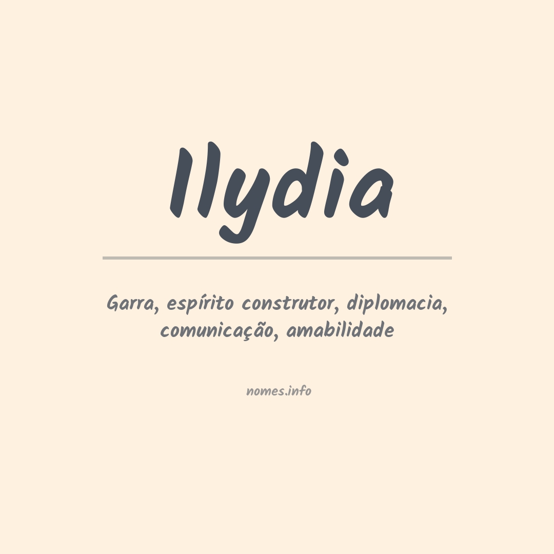Significado do nome Ilydia