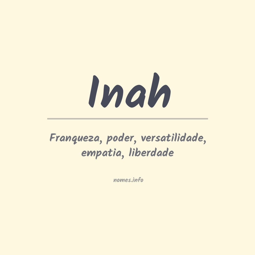 Significado do nome Inah