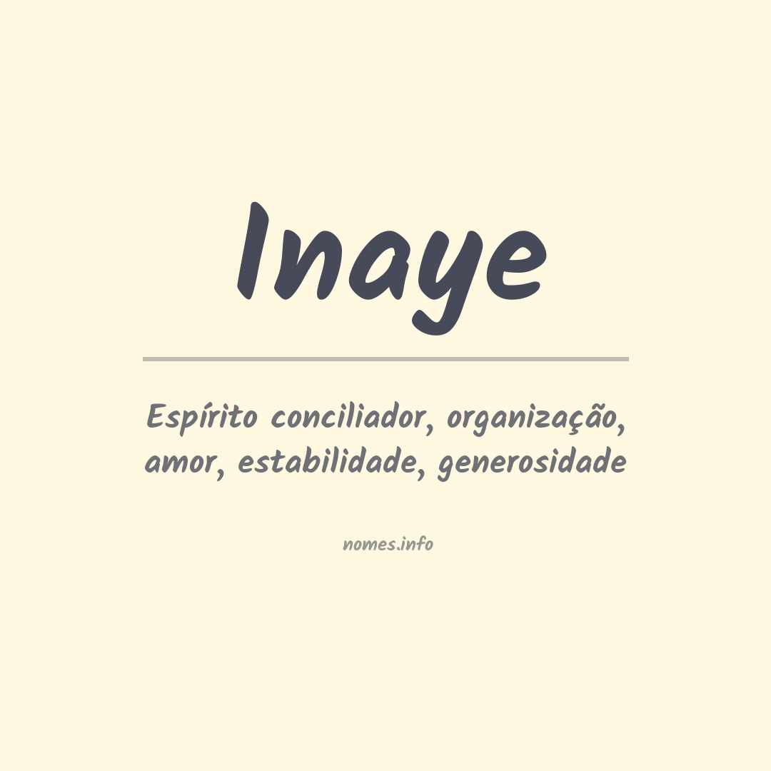 Significado do nome Inaye