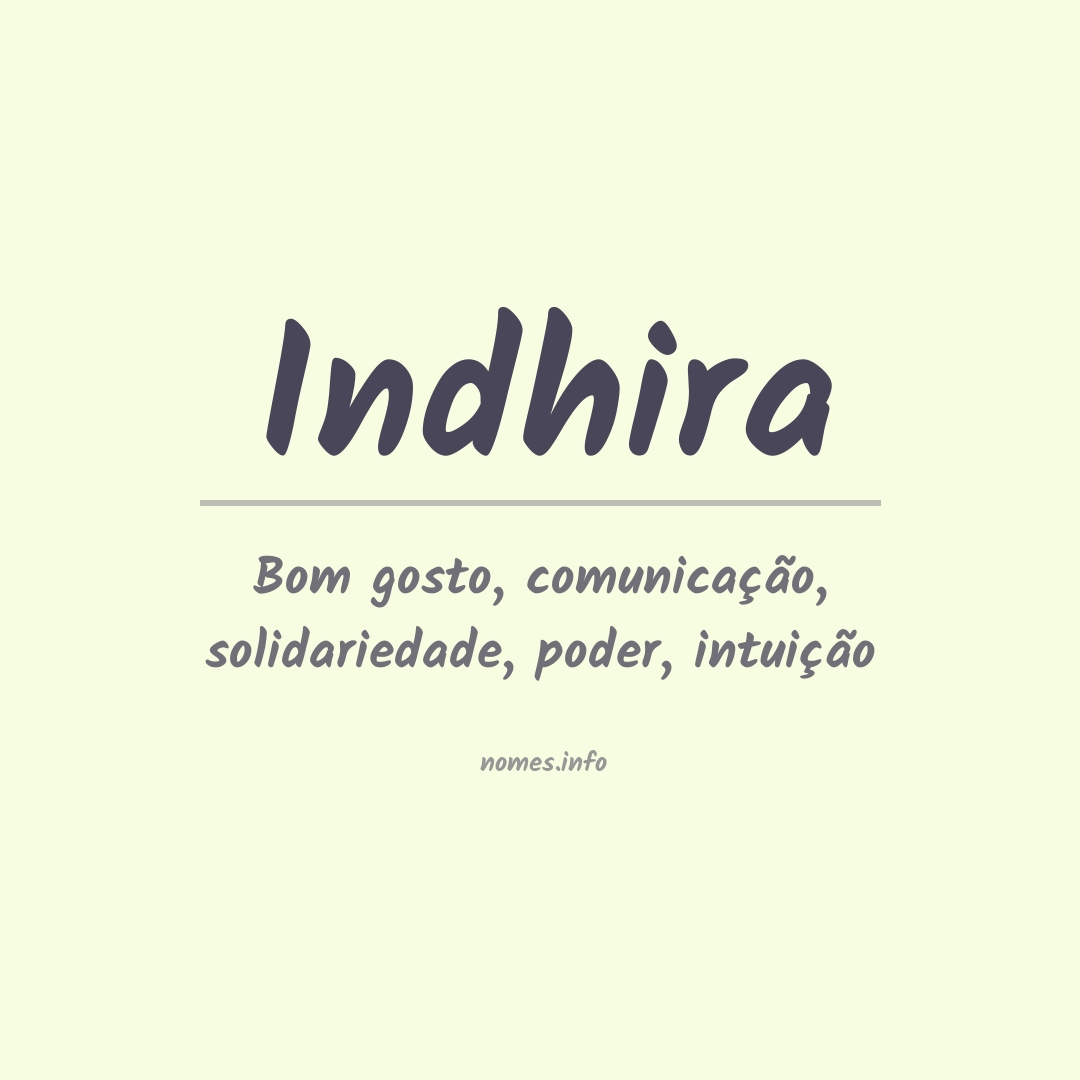 Significado do nome Indhira