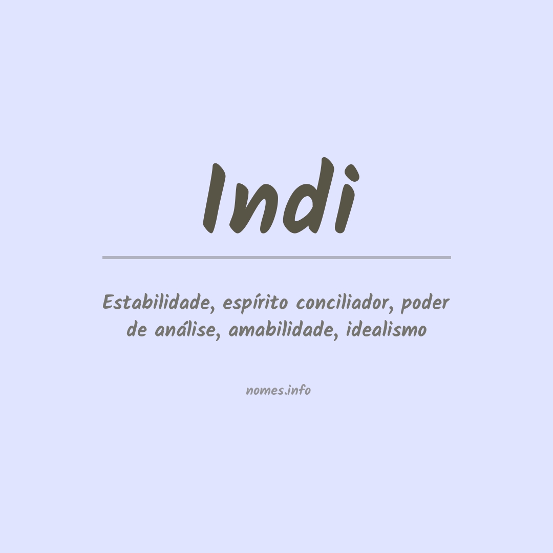 Significado do nome Indi