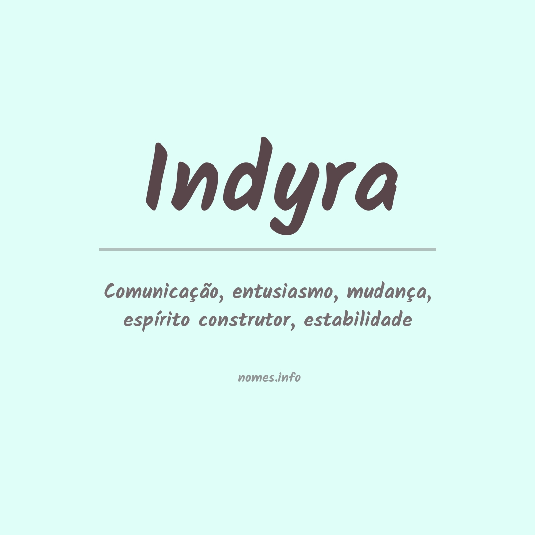 Significado do nome Indyra